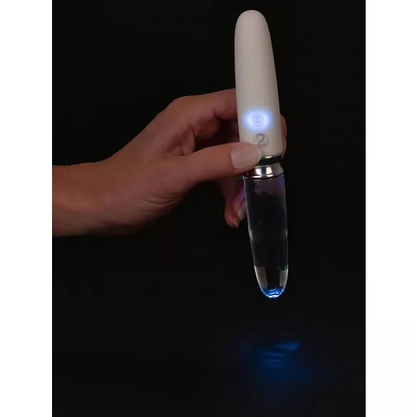 Liaison Straight - vibromasseur LED rechargeable (transparent-blanc)