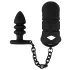 Black Velvets - cage pénis silicone avec plug anal - noir
