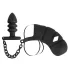 Black Velvets - cage pénis silicone avec plug anal - noir