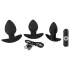Black Velvets - plug anal vibrant rechargeable - coffret 3 pièces - noir