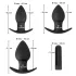 Black Velvets - plug anal vibrant rechargeable - coffret 3 pièces - noir
