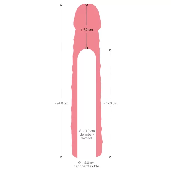 Nature Skin - gaine pénis allongeante épaississante - 24 cm