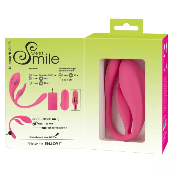 SMILE - œuf vibrant radio à batterie rechargeable, portable (rose)