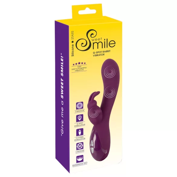 SMILE - vibromasseur rabbit 3 moteurs rechargeable - silicone violet