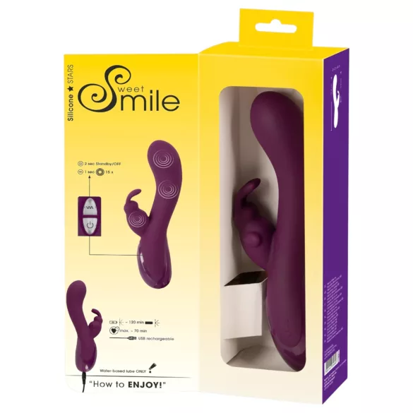 SMILE - vibromasseur rabbit 3 moteurs rechargeable - silicone violet