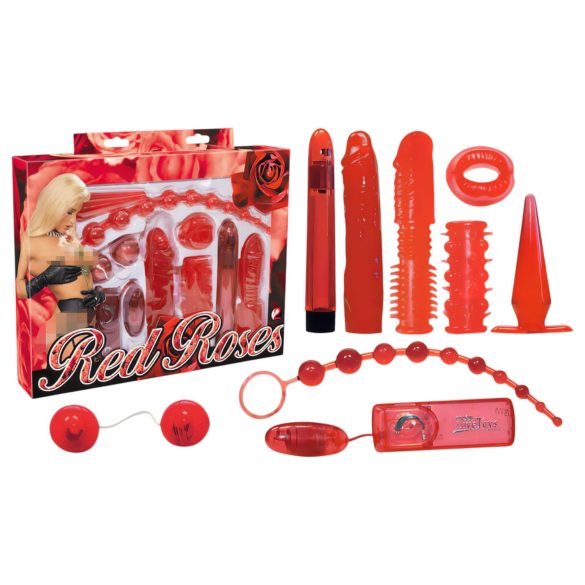 You2Toys - Coffret vibromasseur 9 pièces - roses rouges