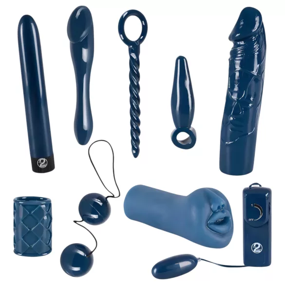 You2Toys - Coffret sextoy vibrant 9 pièces - midnight blue