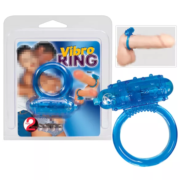 You2Toys - anneau pénien vibrant en silicone - bleu