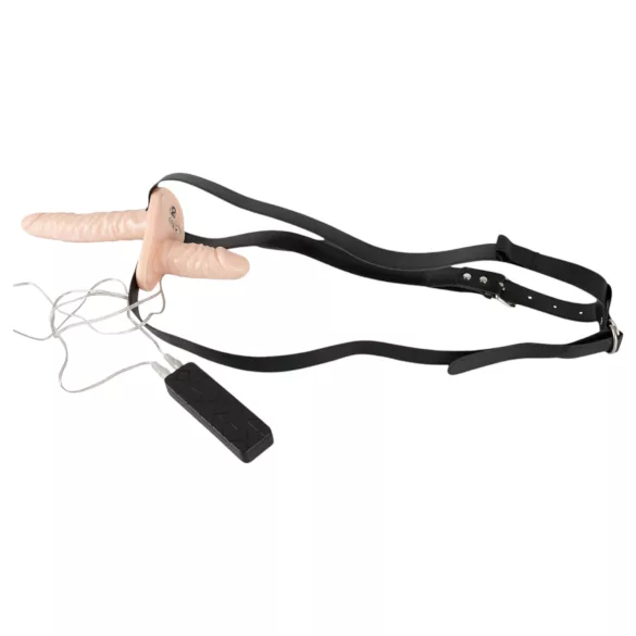 You2Toys - gode ceinture duo vibrant - couleur chair