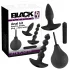 Black Velvets - coffret plug anal vibrant - 4 pièces - silicone noir
