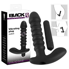 Black Velvets - vibromasseur rainuré moyen - silicone noir