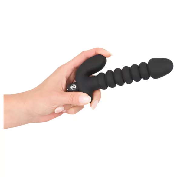 Black Velvets - vibromasseur rainuré moyen - silicone noir