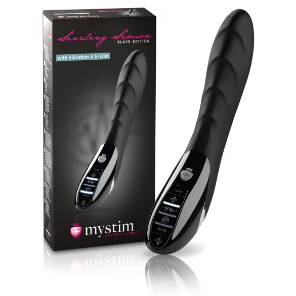 mystim Sizzling Simon - vibromasseur électrostimulation - silicone noir