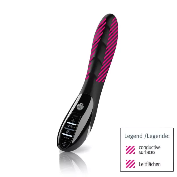 mystim Sizzling Simon - vibromasseur électrostimulation - silicone noir