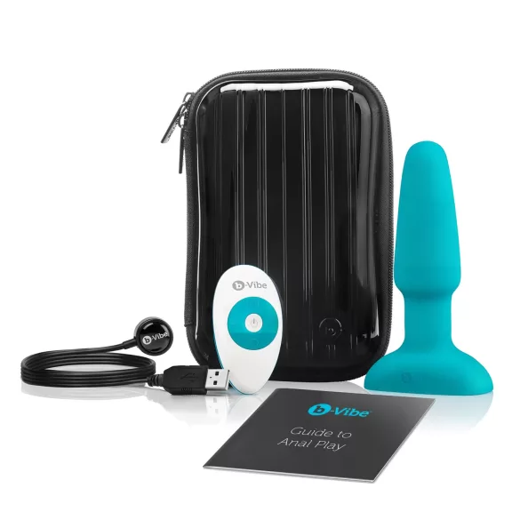 b-Vibe - vibromasseur anal perles rotatives rechargeable - silicone turquoise