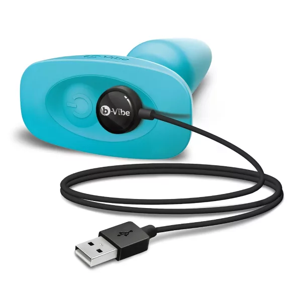 b-Vibe - vibromasseur anal perles rotatives rechargeable - silicone turquoise