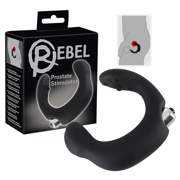 Rebel - stimulateur prostate vibrant incurvé - silicone noir