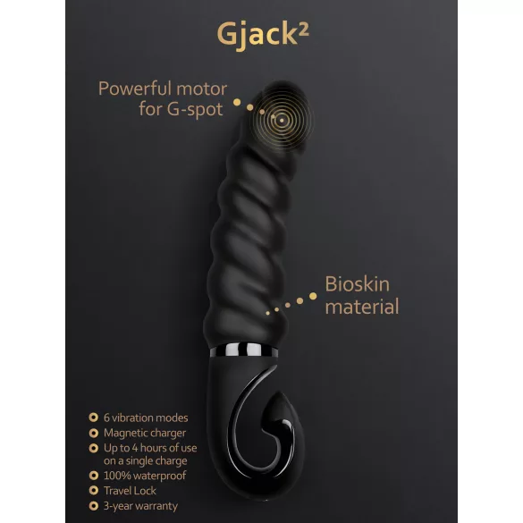 Gvibe - Vibromasseur point G rechargeable étanche silicone noir