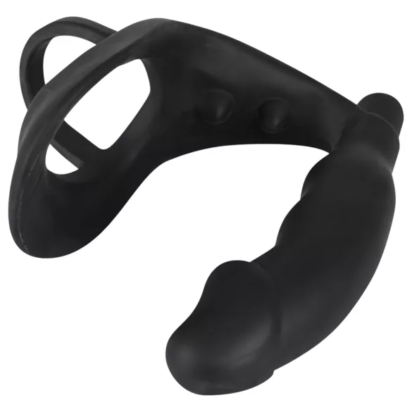 Black Velvets - plug anal vibrant avec cockring et anneau testicules - noir