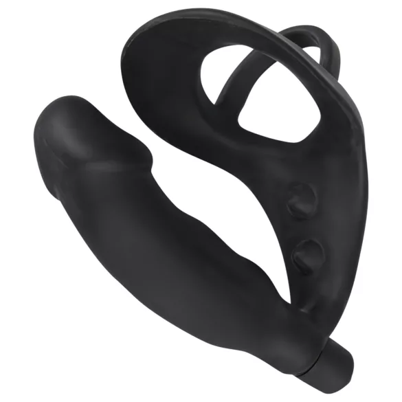 Black Velvets - plug anal vibrant avec cockring et anneau testicules - noir