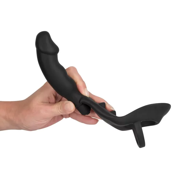 Black Velvets - plug anal vibrant avec cockring et anneau testicules - noir
