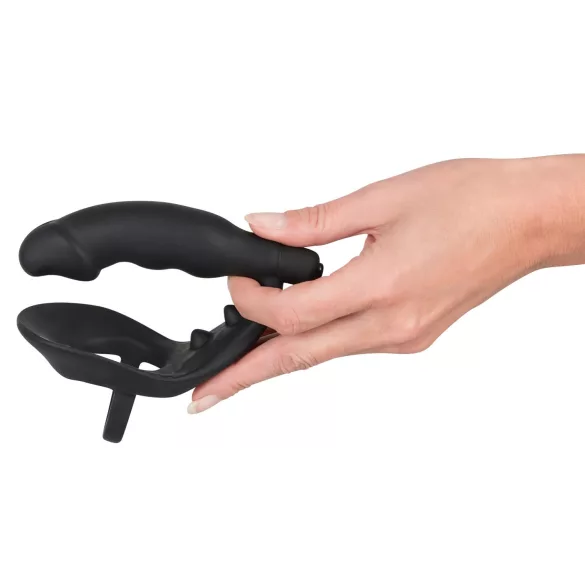 Black Velvets - plug anal vibrant avec cockring et anneau testicules - noir