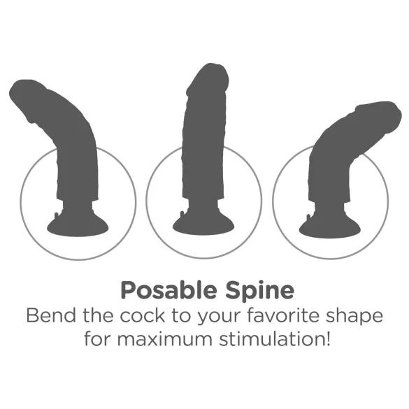 King Cock - gode vibrant ventouse 23 cm - couleur chair