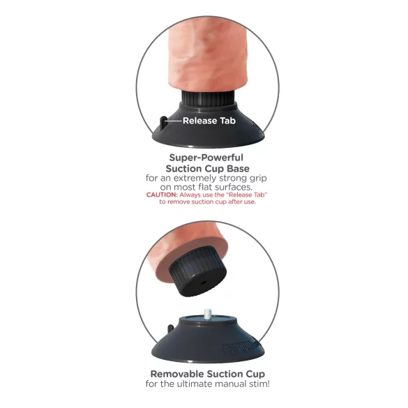 King Cock - gode vibrant ventouse 25 cm - couleur chair