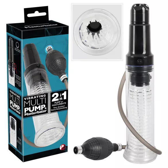 You2Toys - pompe à pénis et masturbateur 2en1 - transparent