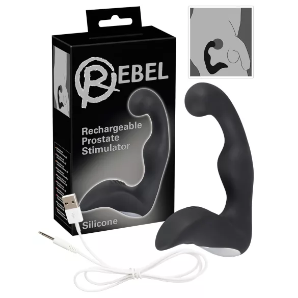Rebel - stimulateur prostate vibrant rechargeable - silicone noir