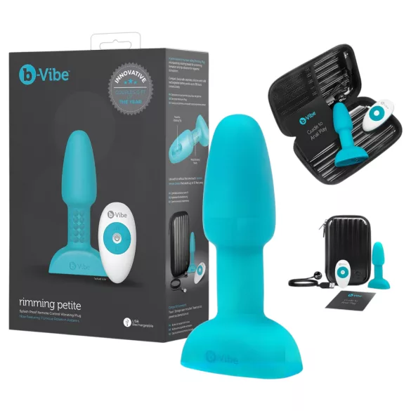 b-Vibe - vibromasseur anal à perles rotatives - silicone turquoise