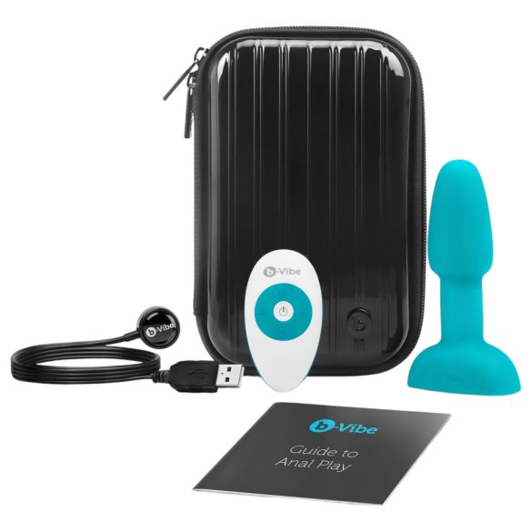 b-Vibe - vibromasseur anal à perles rotatives - silicone turquoise