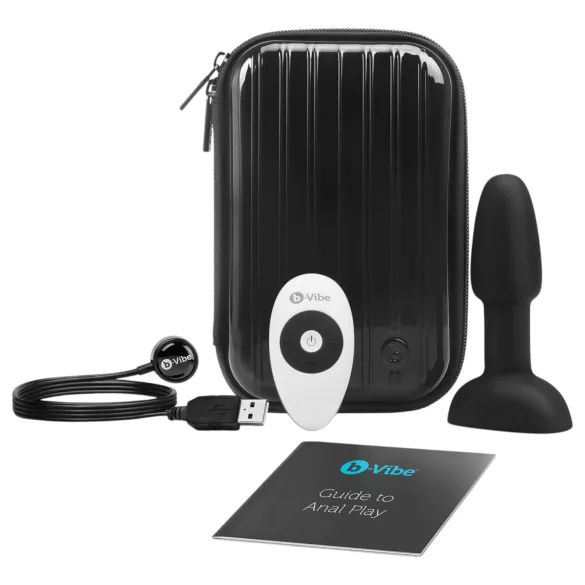b-Vibe - plug anal vibrant à billes rotatives - noir