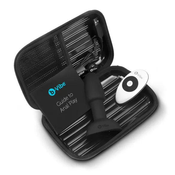 b-Vibe - plug anal vibrant à billes rotatives - noir