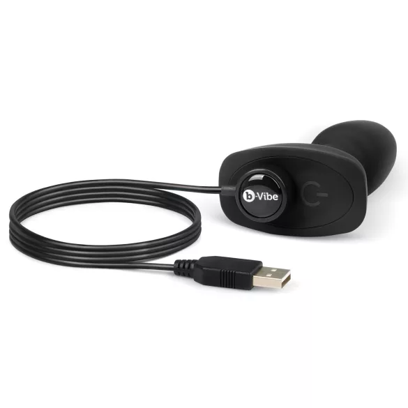 b-Vibe - plug anal vibrant à billes rotatives - noir