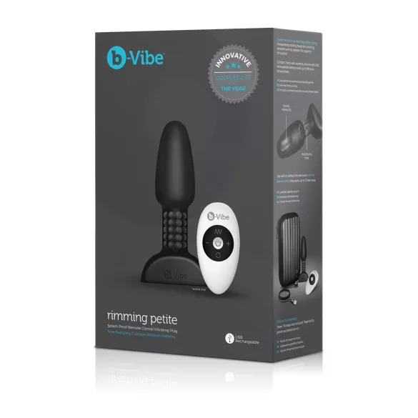 b-Vibe - plug anal vibrant à billes rotatives - noir