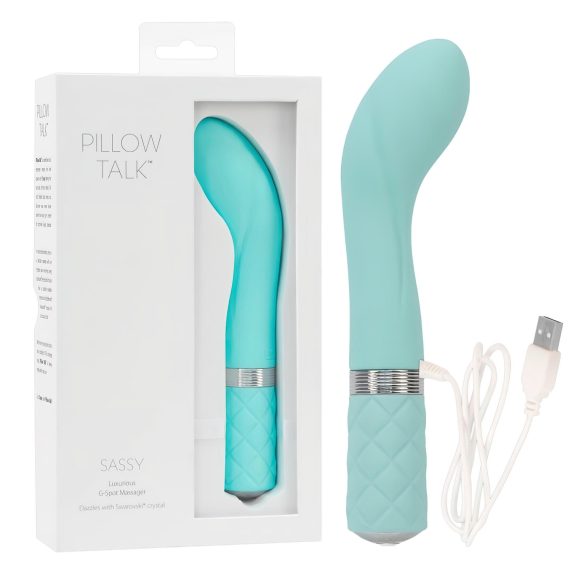 Pillow Talk Sassy - vibromasseur point G rechargeable - silicone turquoise