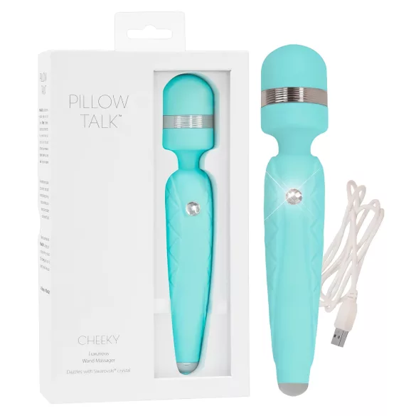Pillow Talk Cheeky Wand - vibromasseur rechargeable - turquoise