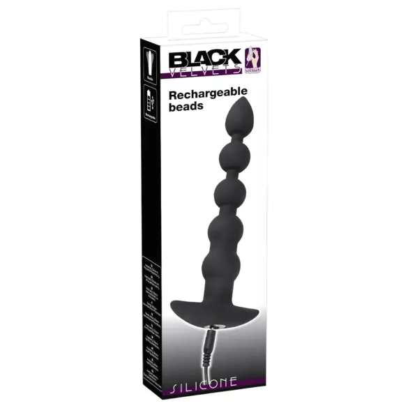 Black Velvets - vibromasseur anal à batterie avec 5 perles (noir)