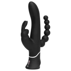 Happyrabbit Triple - vibro coquin recharge (noir)