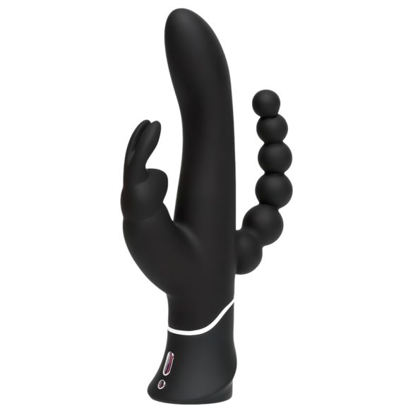 Happyrabbit Triple - vibro coquin recharge (noir)
