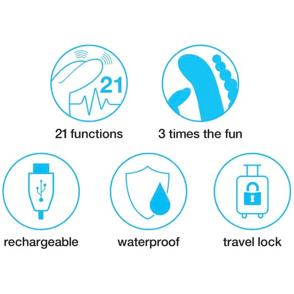 Happyrabbit Triple - vibro coquin recharge (noir)