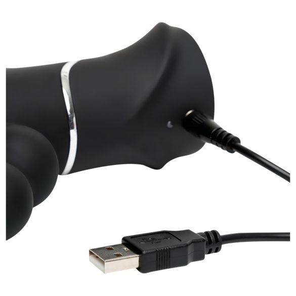 Happyrabbit Triple - vibro coquin recharge (noir)