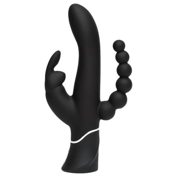 Happyrabbit Triple - vibro coquin recharge (noir)