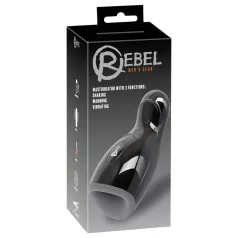   Rebel - masturbateur chauffant vibrant va-et-vient réglable - noir