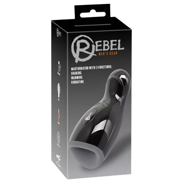 Rebel - masturbateur chauffant vibrant va-et-vient réglable - noir