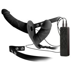   Double Thruster - gode ceinture double pénétration vibrant - silicone noir