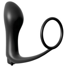   Analfantasy - doigt anal vibrant avec anneau pénien - silicone noir