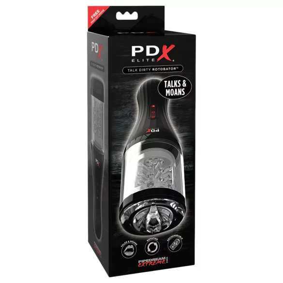 PDX Elite - masturbateur automatique homme - vagin réaliste - transparent/noir
