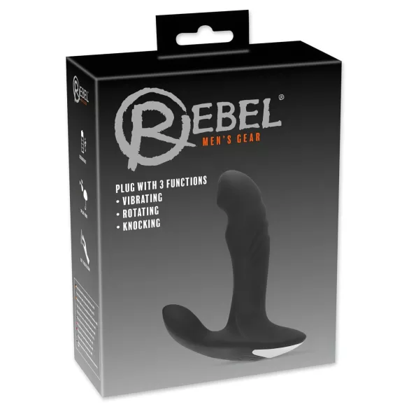 Rebel - masseur prostate vibrant avec billes rotatives - silicone noir